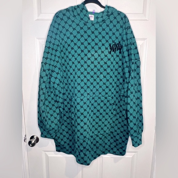 YITTY Oversized Hoodie Sweatshirt/dress - Green/black - Size XXL/1X - Picture 1 of 6